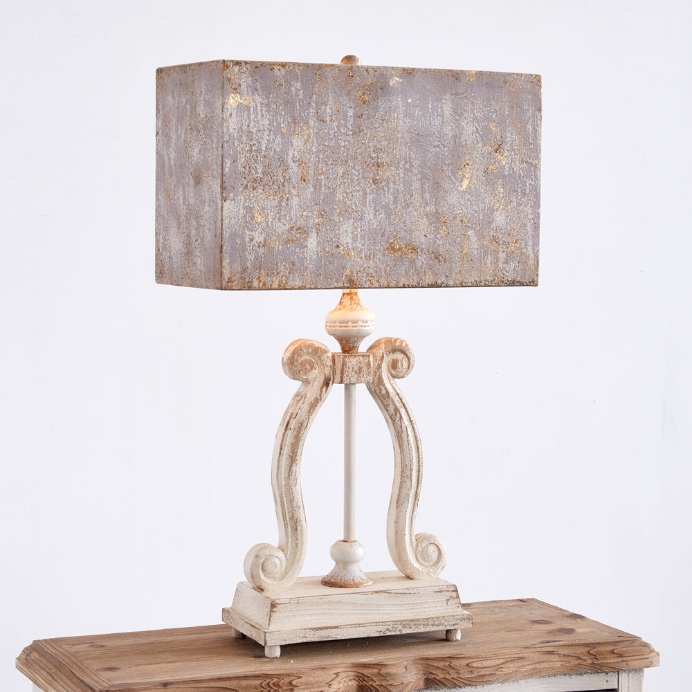 Antique Wood Table Lamp