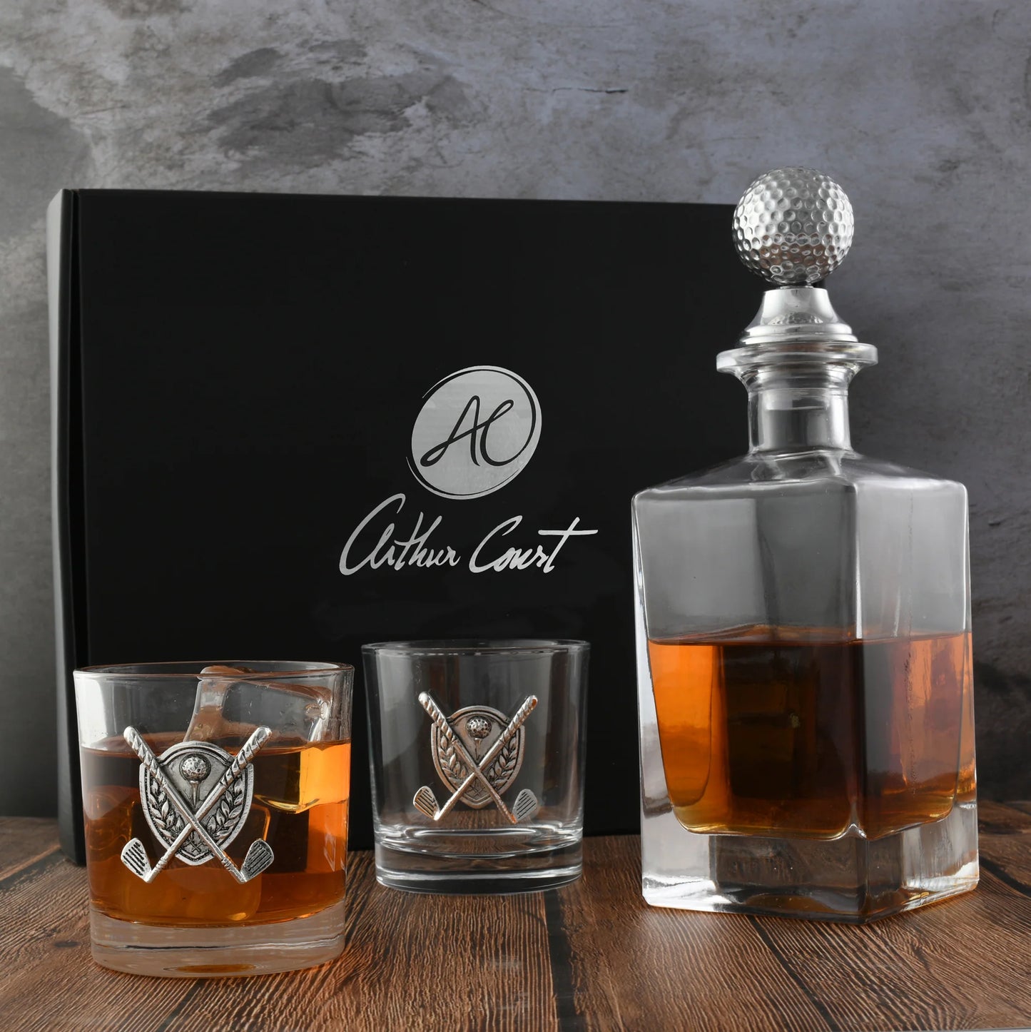 Golf Decanter Set With Two Glasses