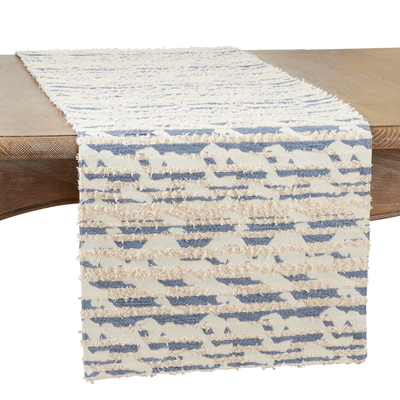 Blue/Cream Textured Runner
