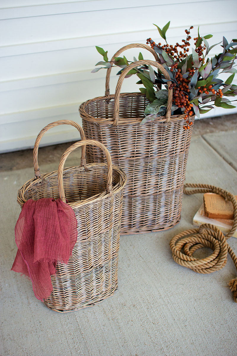 Oval Wicker Basket Set