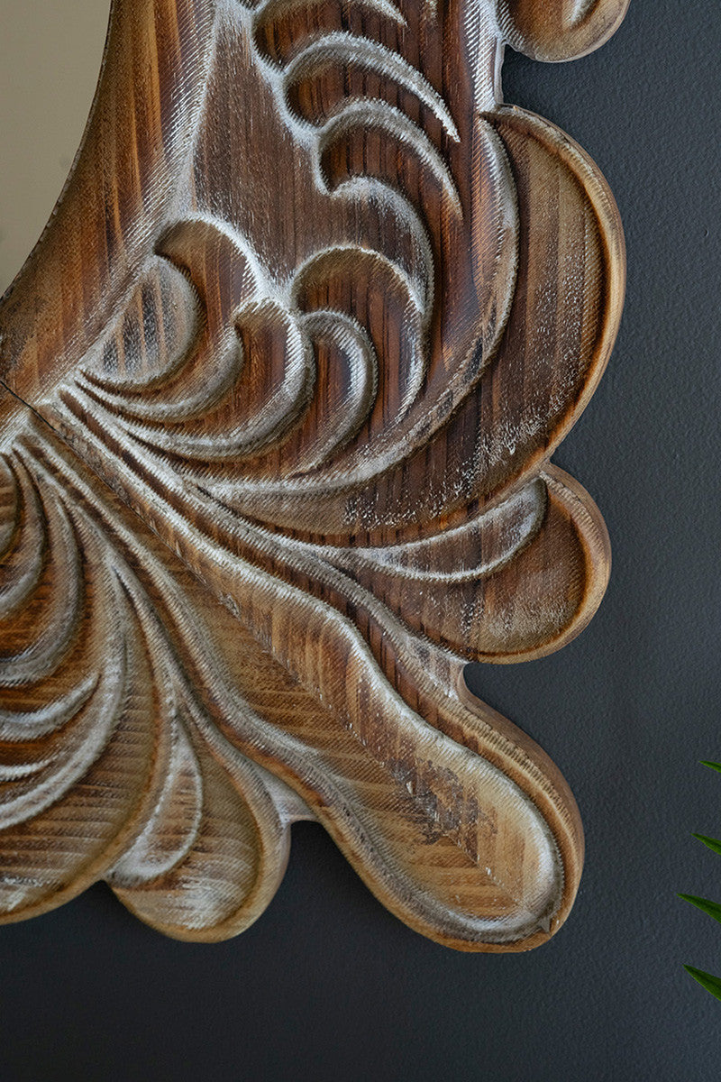Carved Fleur De Lis Mirrior