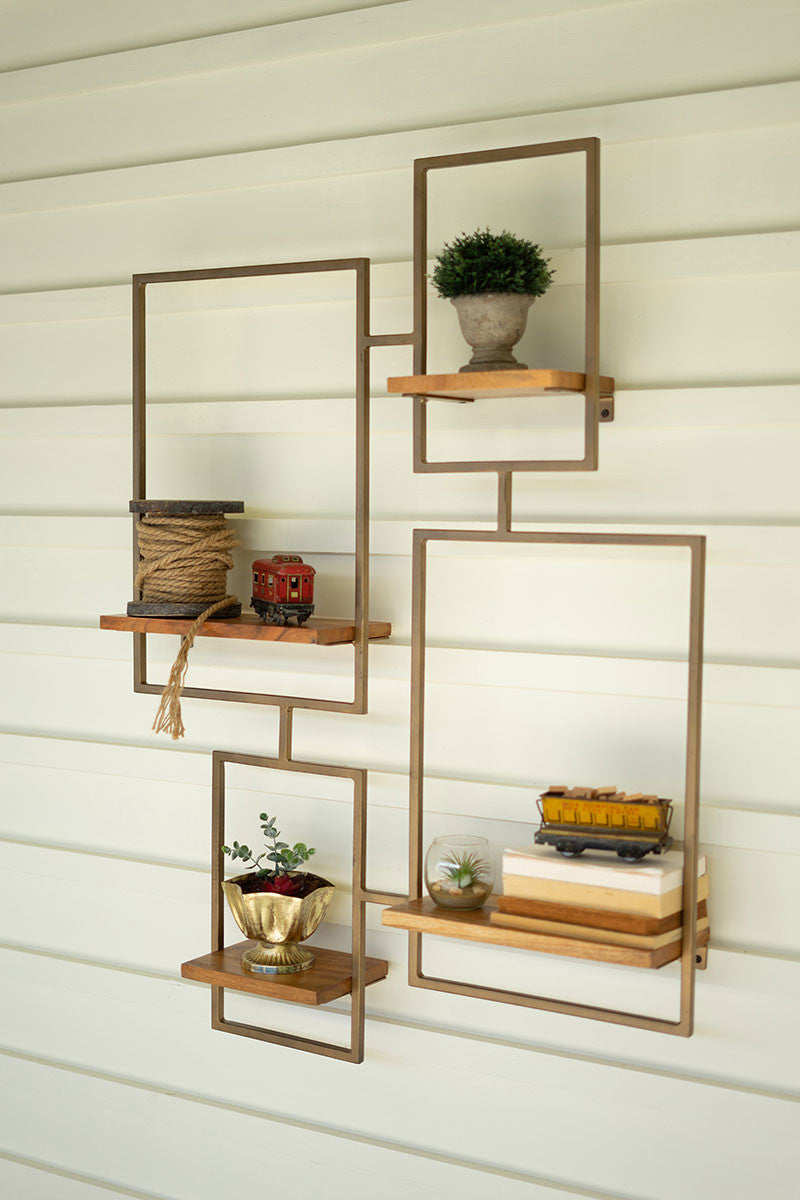 Iron and Wood Shelving Unit