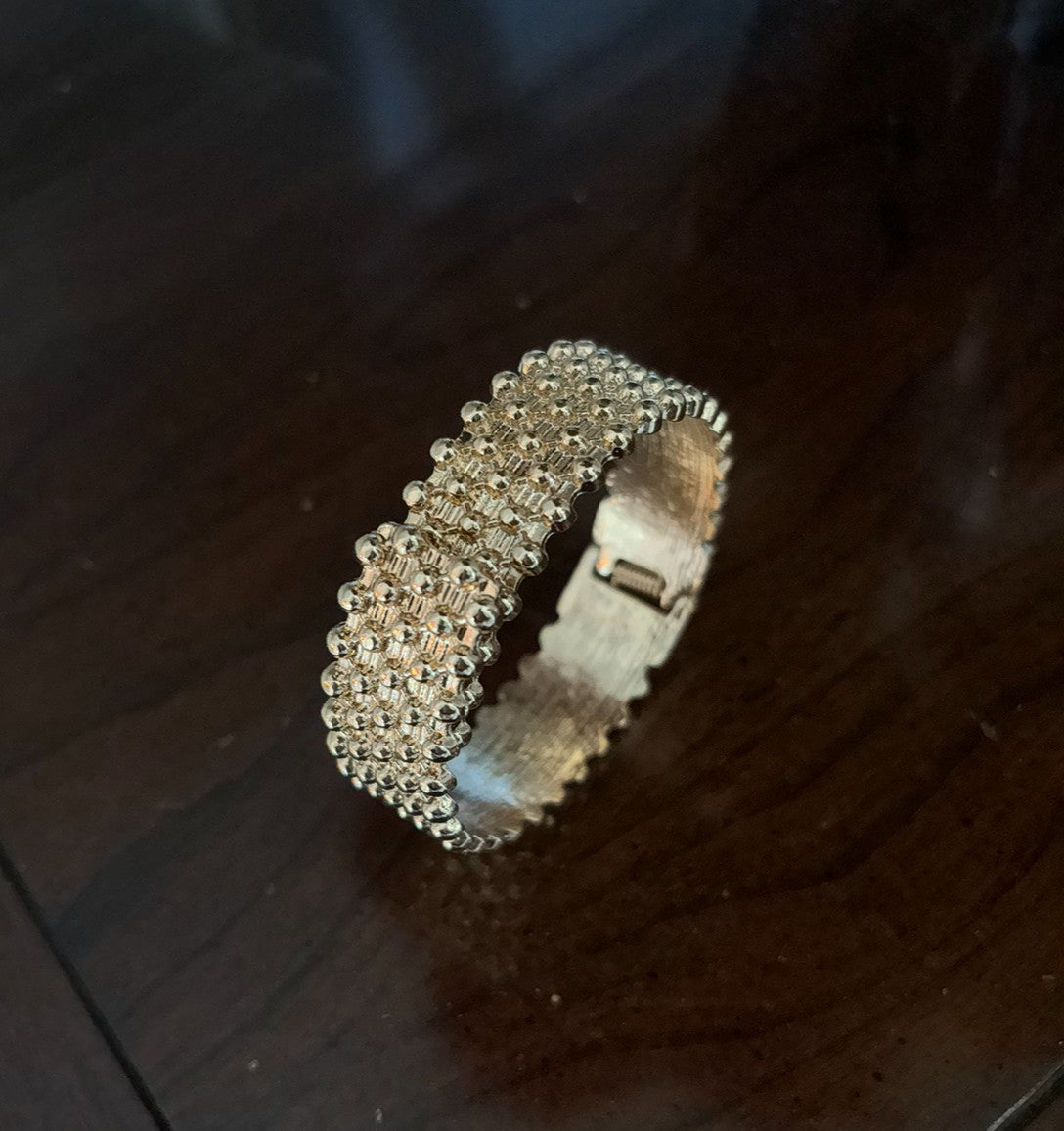 Gold Bead Hinged Bracelet