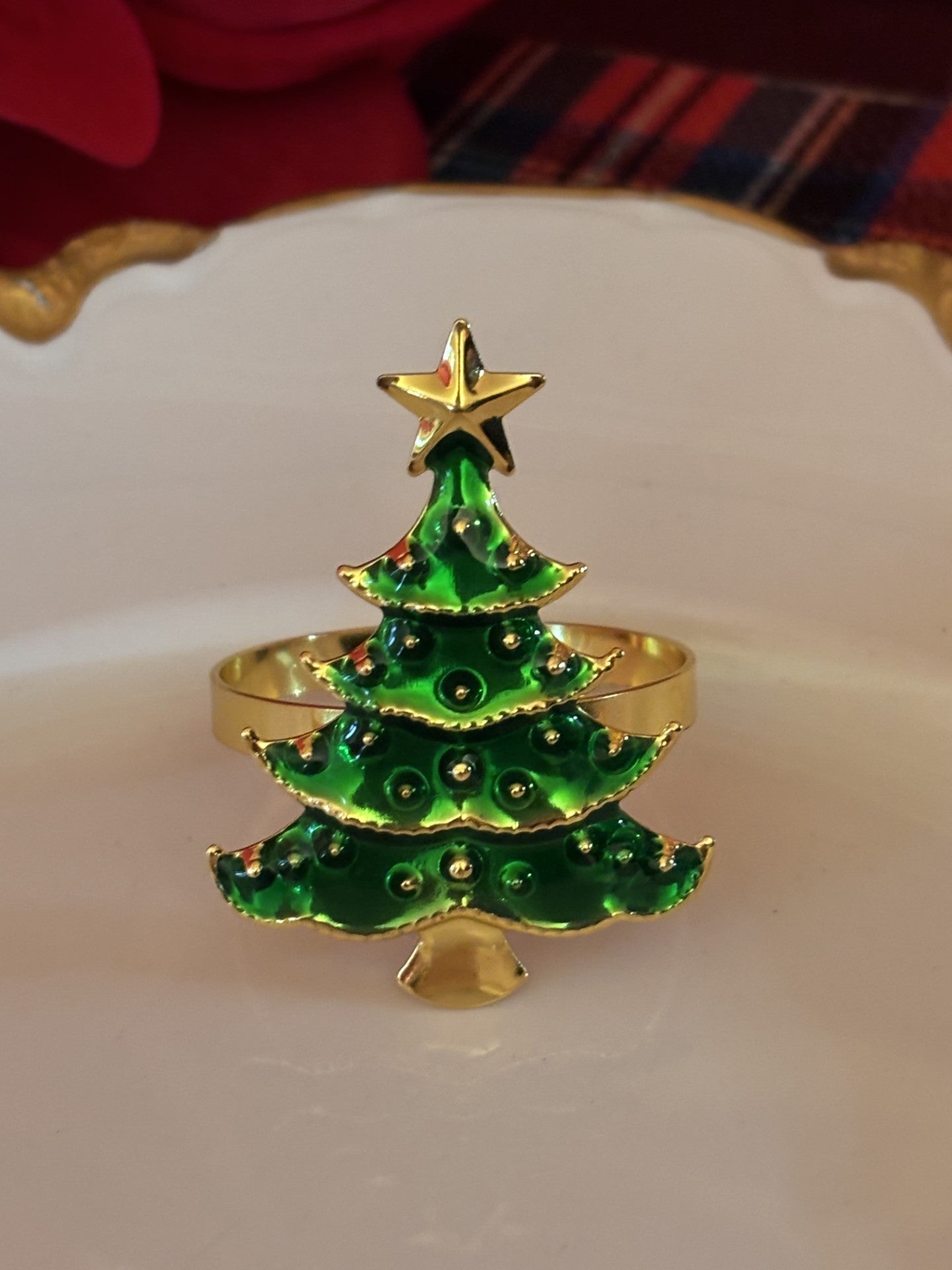 Christmas Tree Napkin Rings Set of 4
