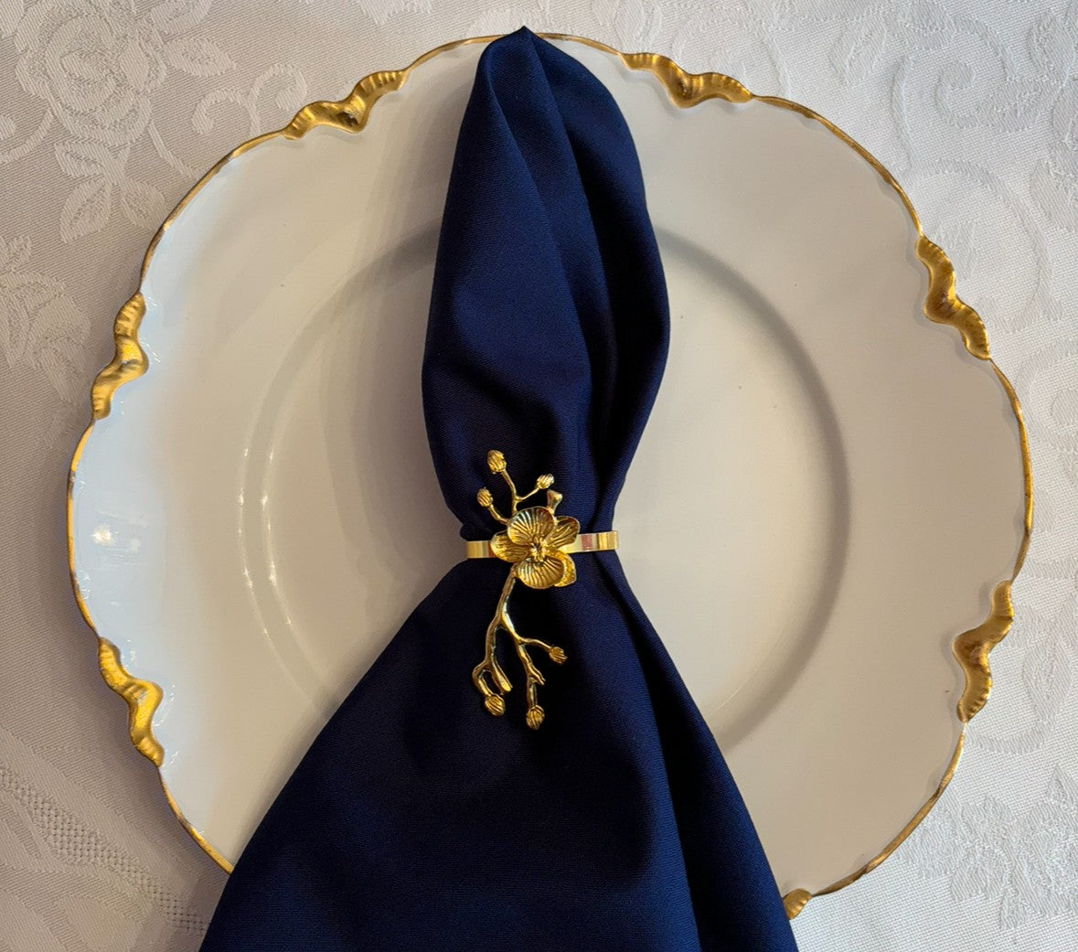 Magnolia Flower Napkin Rings Set of 4