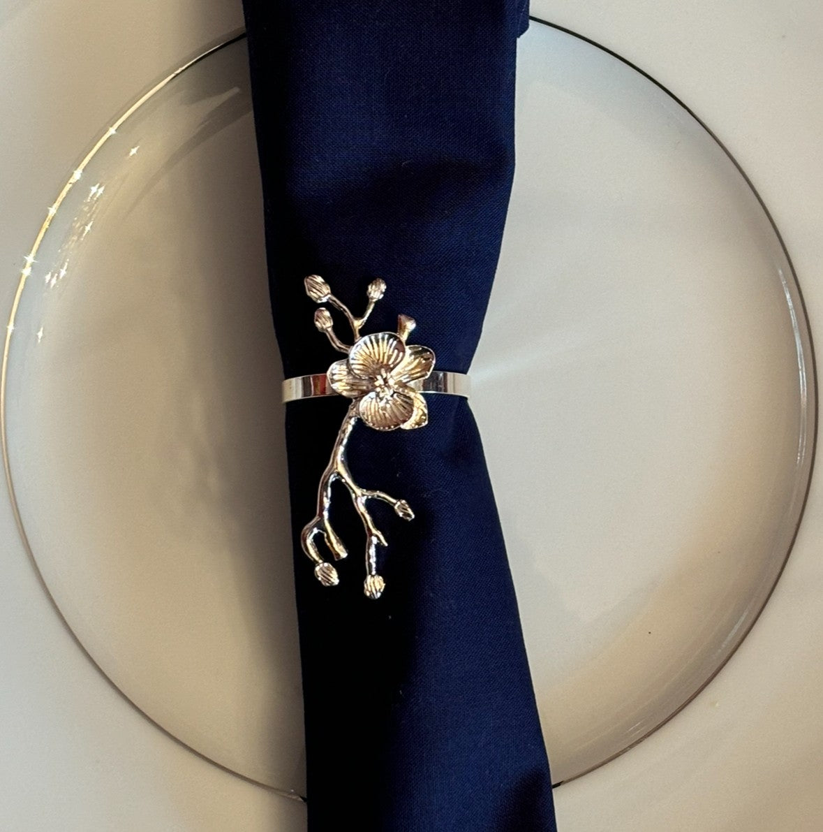 Magnolia Flower Napkin Rings Set of 4