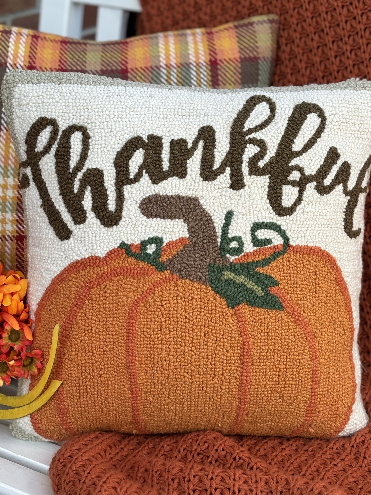 Thankful Hooked Pillow