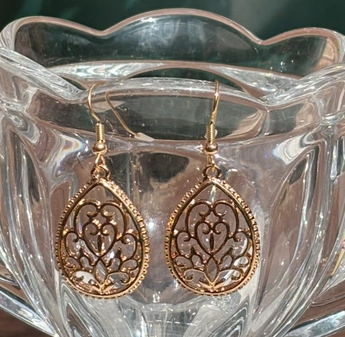 Gold Lace Earrings
