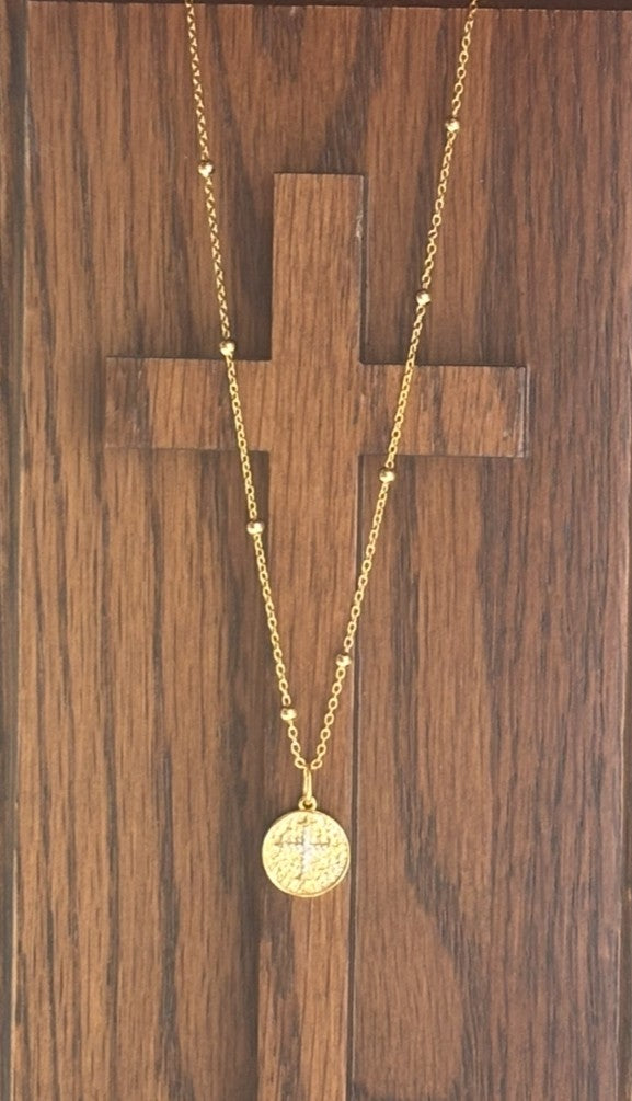 Sterling Silver Coin Cross Necklace