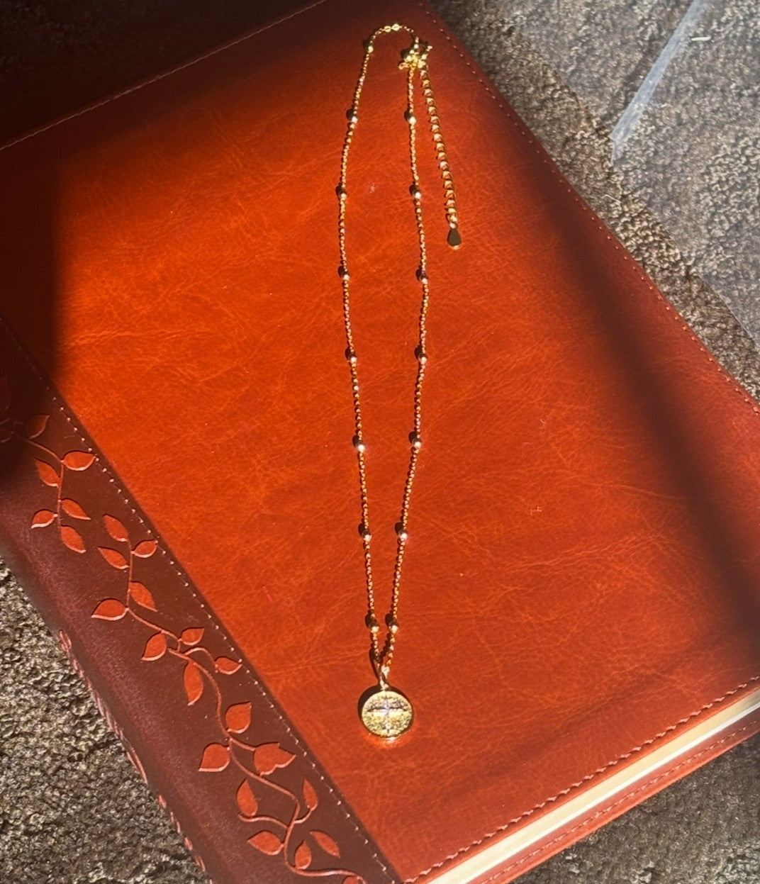 Sterling Silver Coin Cross Necklace