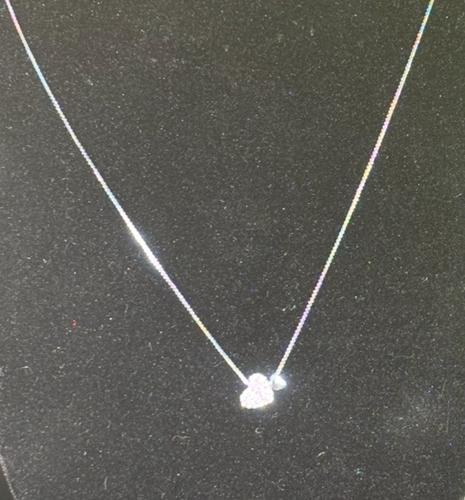 Sterling Double Heart Zirconia Necklace