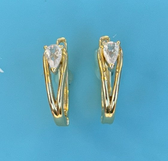 Zirconia inlaid Hoop Earrings