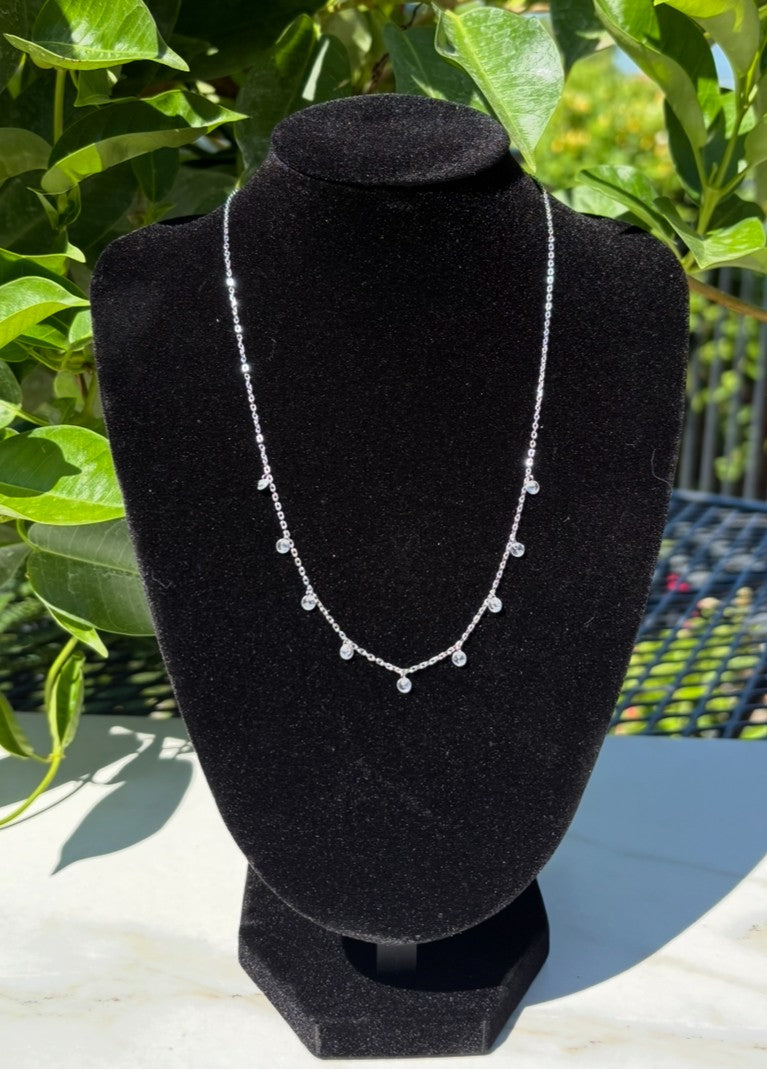 Necklace With Multiple Zirconia Stones