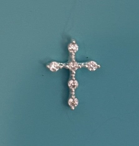 Sterling Silver Zirconia Cross Earrings