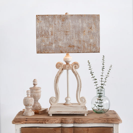 Antique Wood Table Lamp