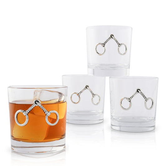 Equestrian Bit Bar Glasses Set of Four