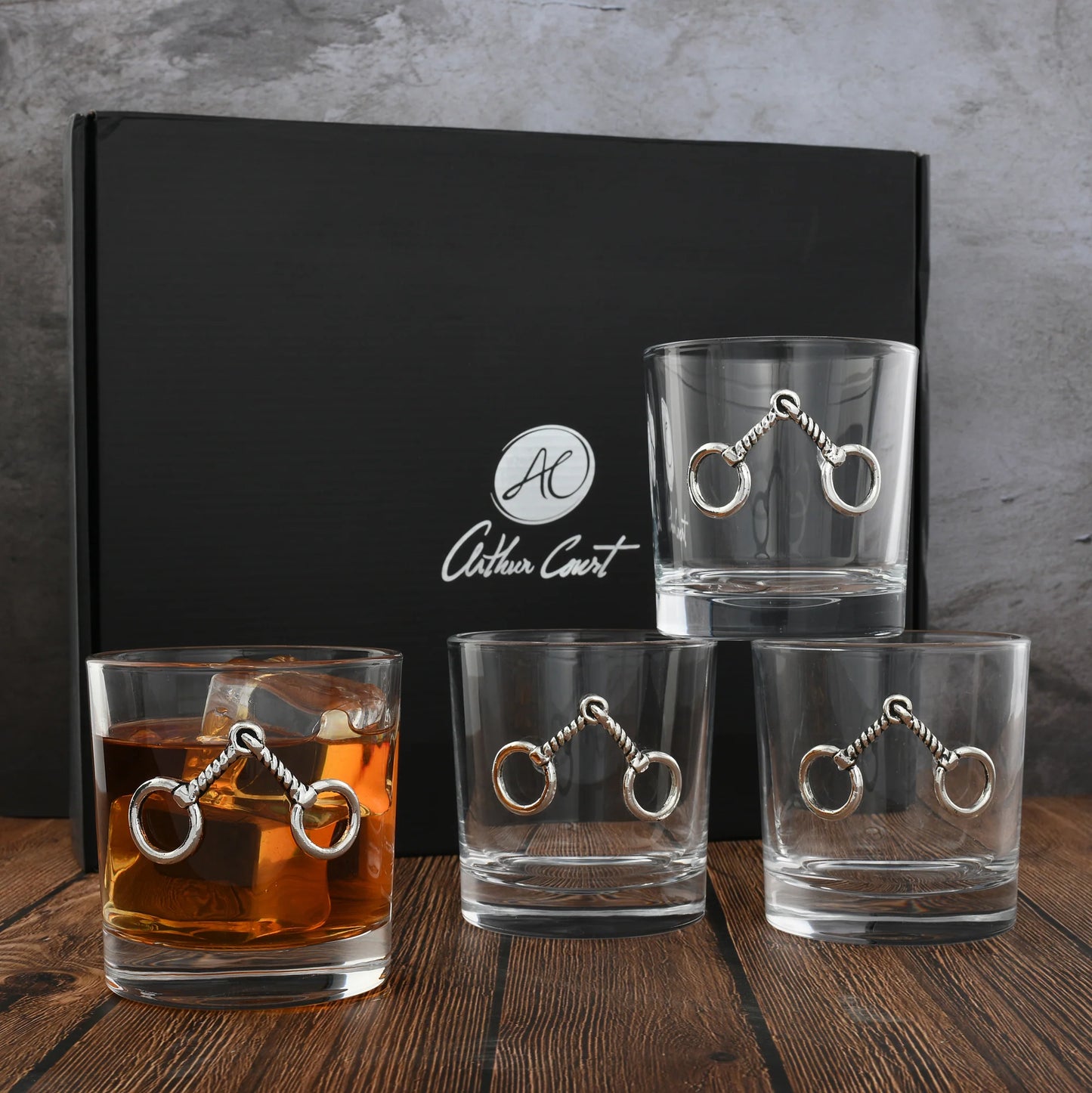 Equestrian Bit Bar Glasses Set of Four
