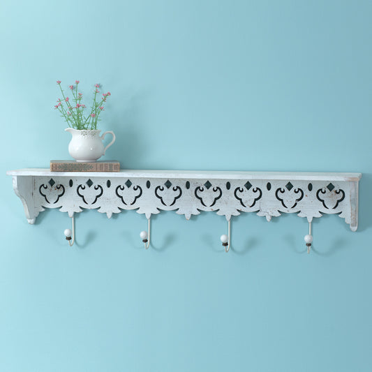 Maribelle Wood Shelf With Hooks