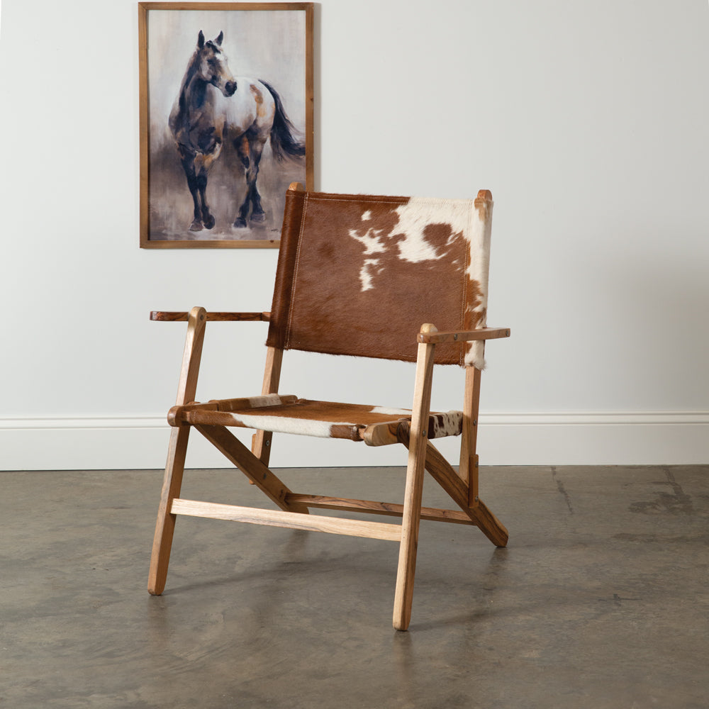 Ranch Cowhide Folding Chair