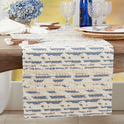 Blue/Cream Textured Runner