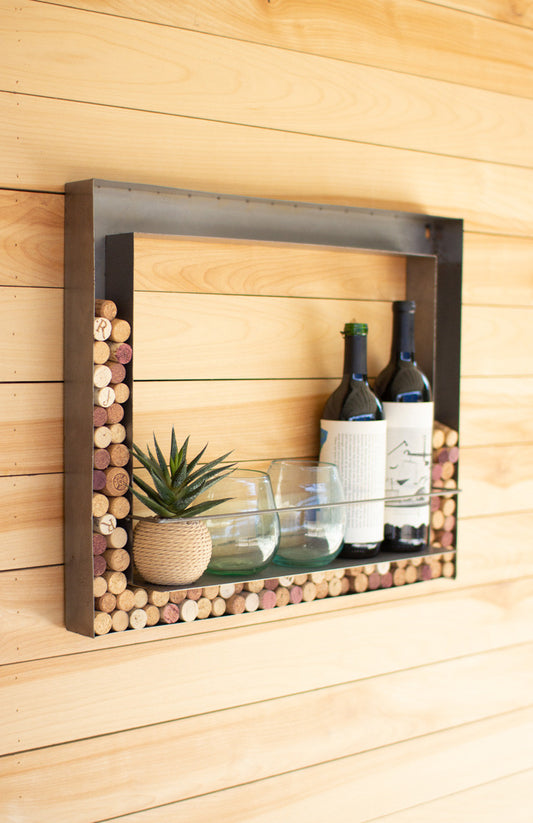 Metal Wall Wine and Cork Holder