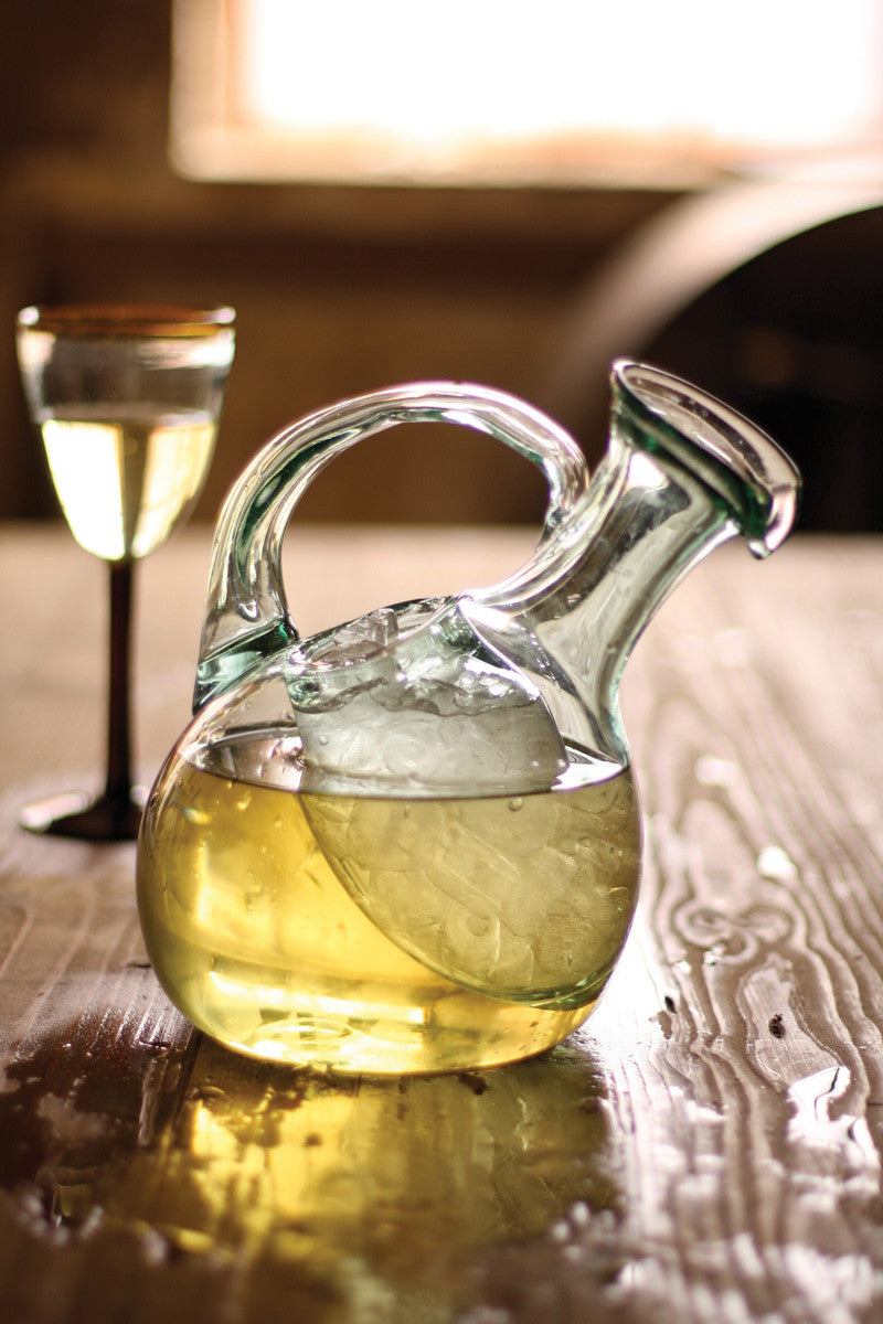 Titled Wine Decanter With Ice Pocket