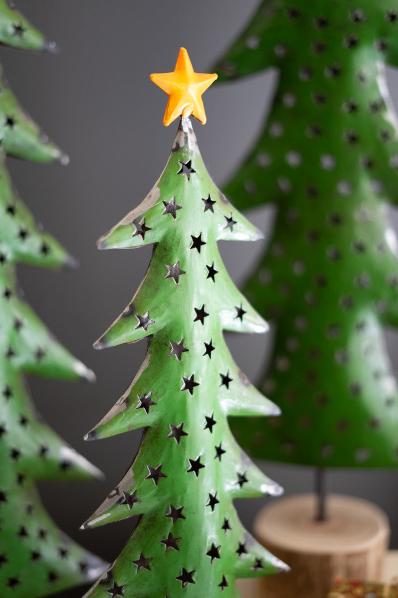 Set of Three Iron Christmas Trees