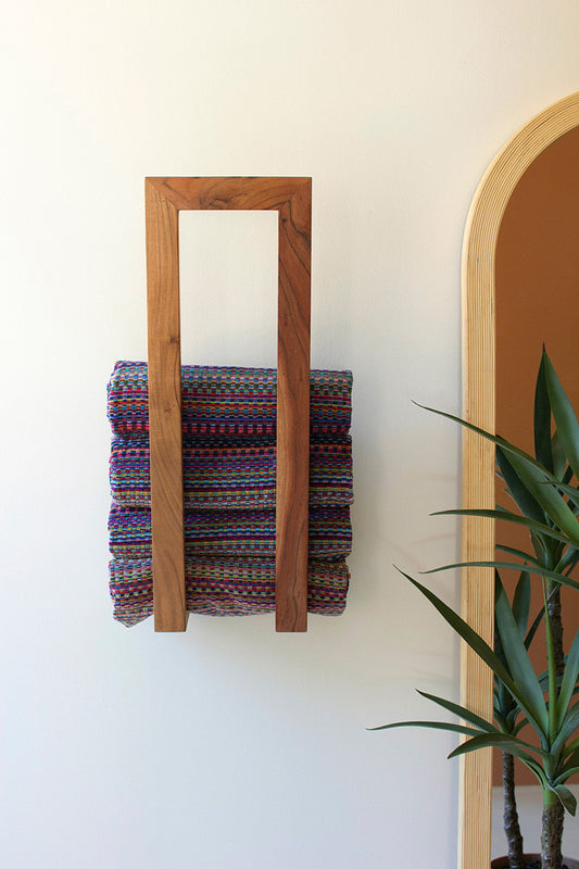 Wooden Wall Towel Rack