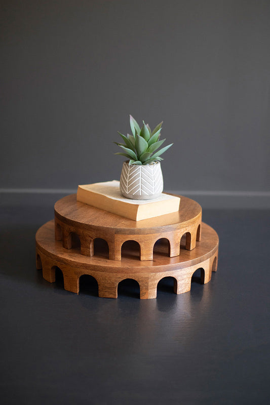 Set of Two Wooden Risers