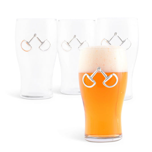 Equestrian Bit Beer Pint Glasses Set of Four