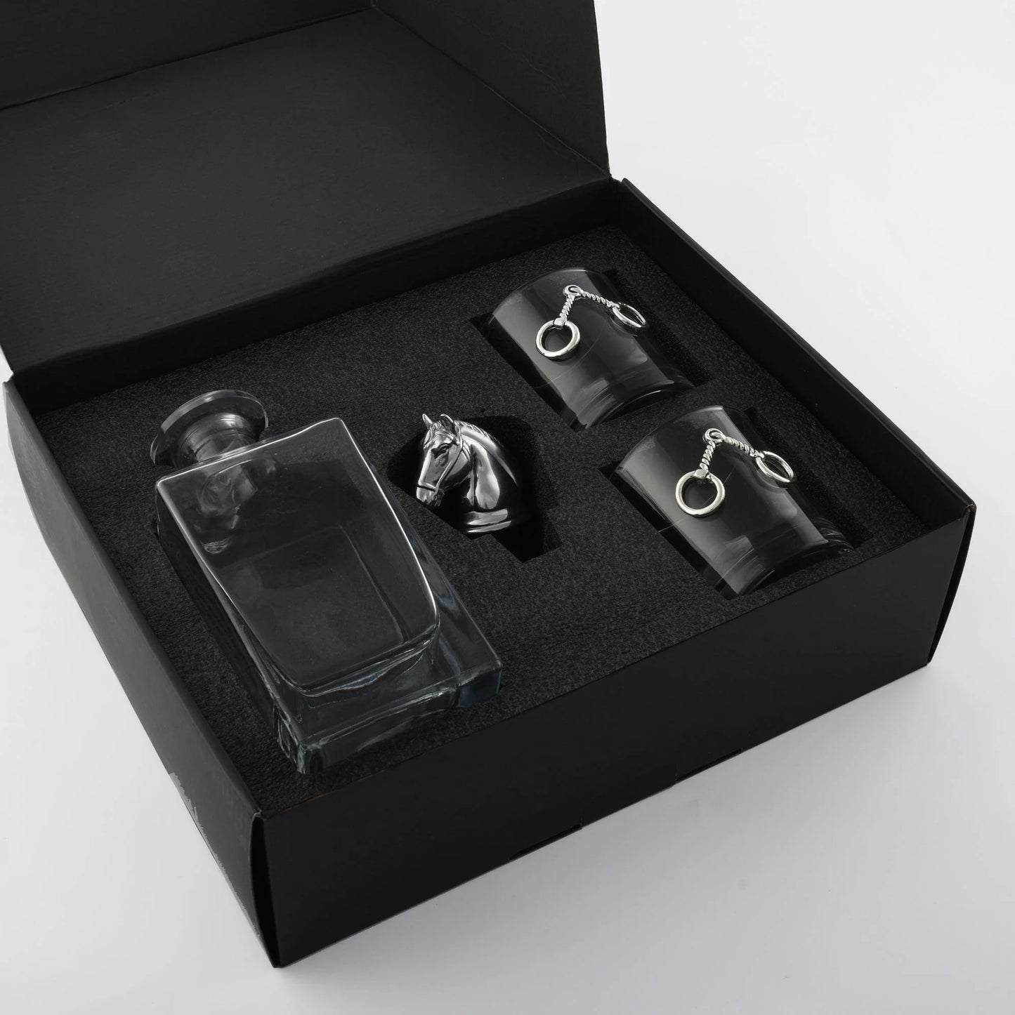 Equestrian Decanter Set With Two Glasses