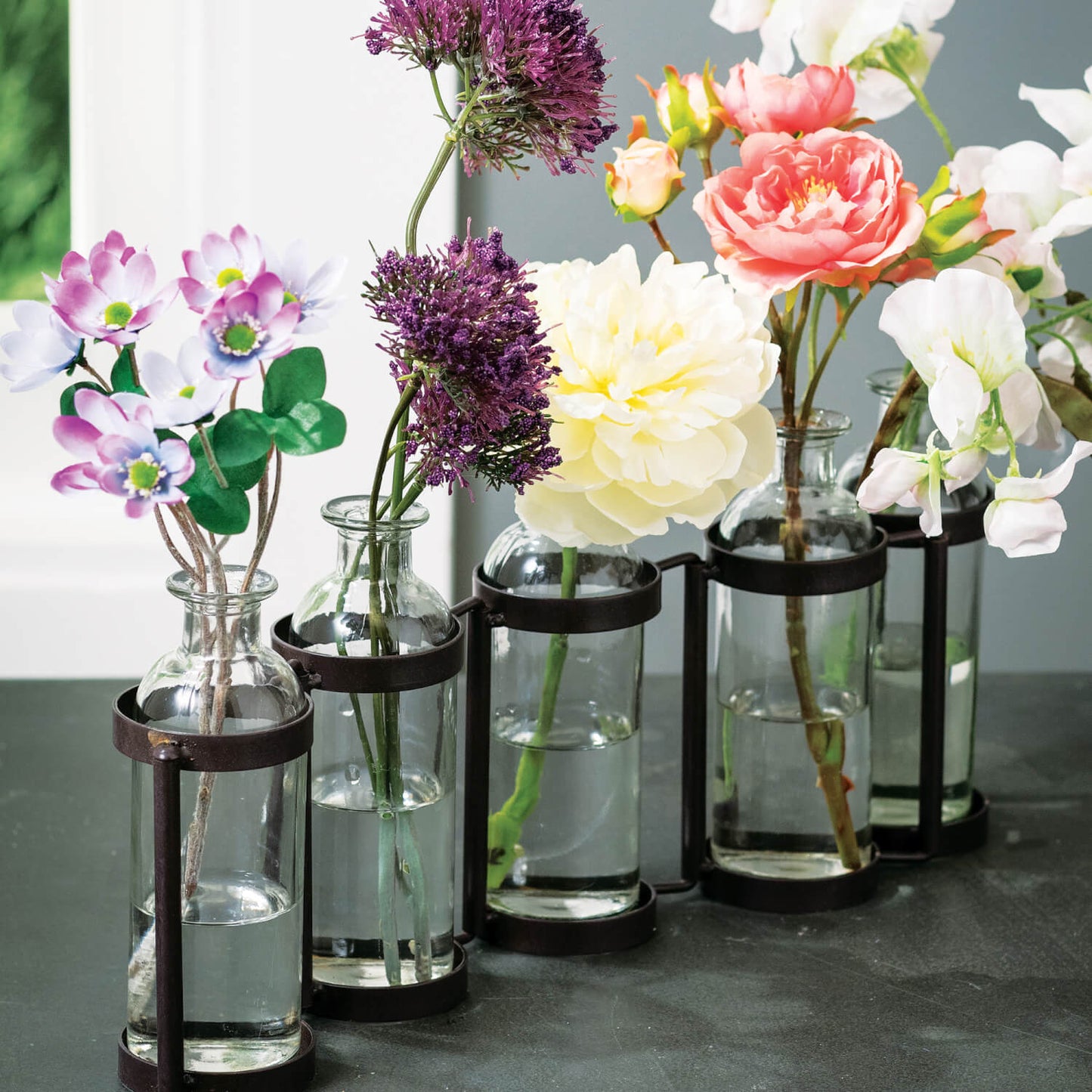 Metal Glass Bottle Vase