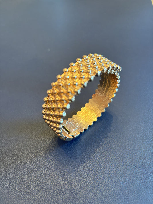 Gold Bead Hinged Bracelet