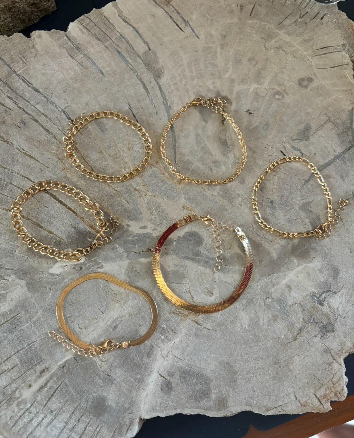 Chain Stacking Bracelets Set/6