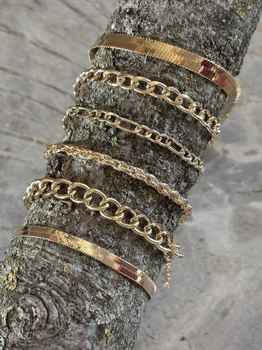 Chain Stacking Bracelets Set/6