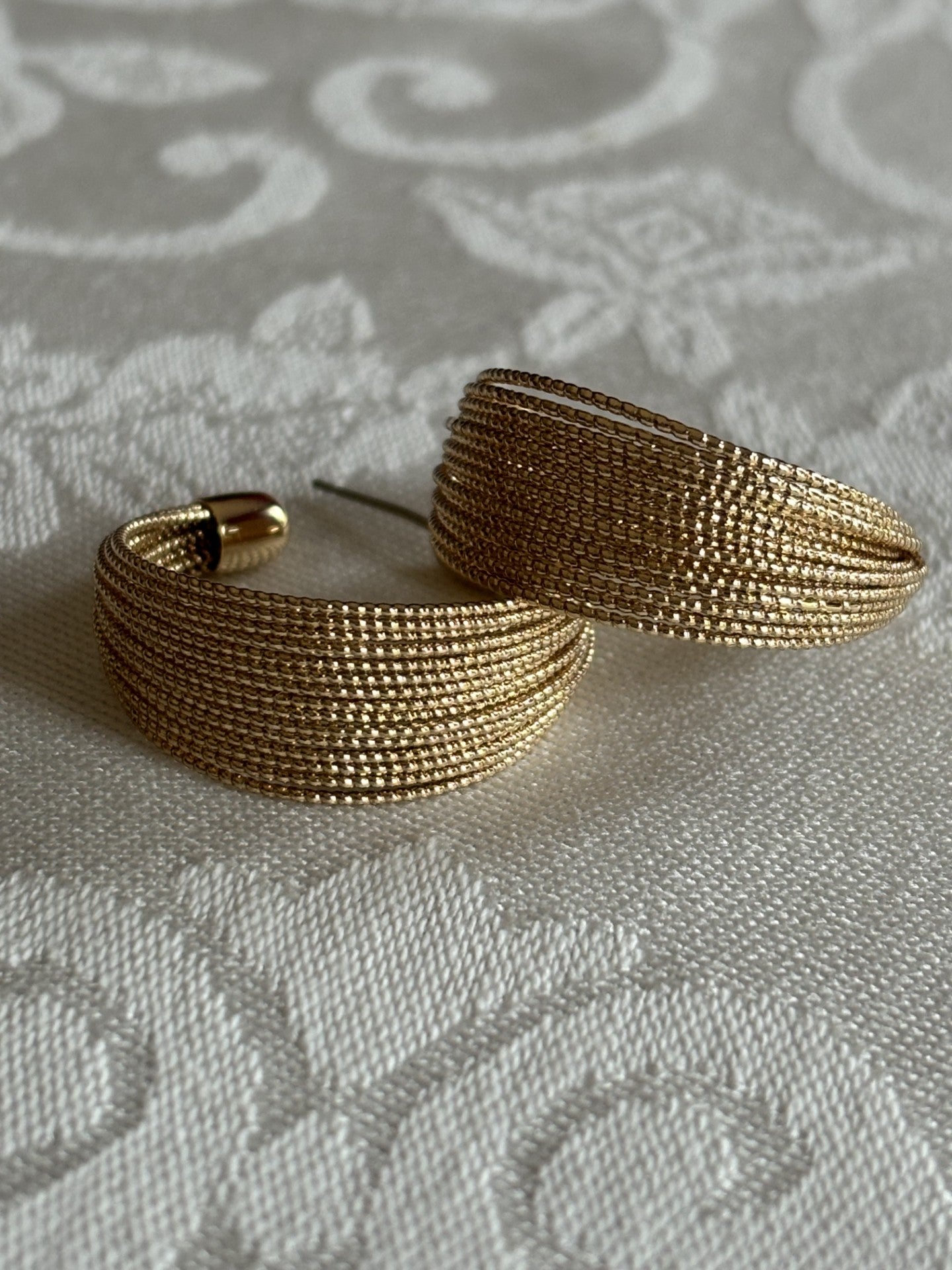 Gold Stacked Wire Earrings