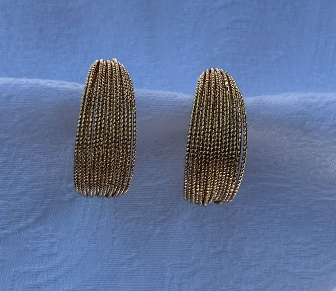 Gold Stacked Wire Earrings