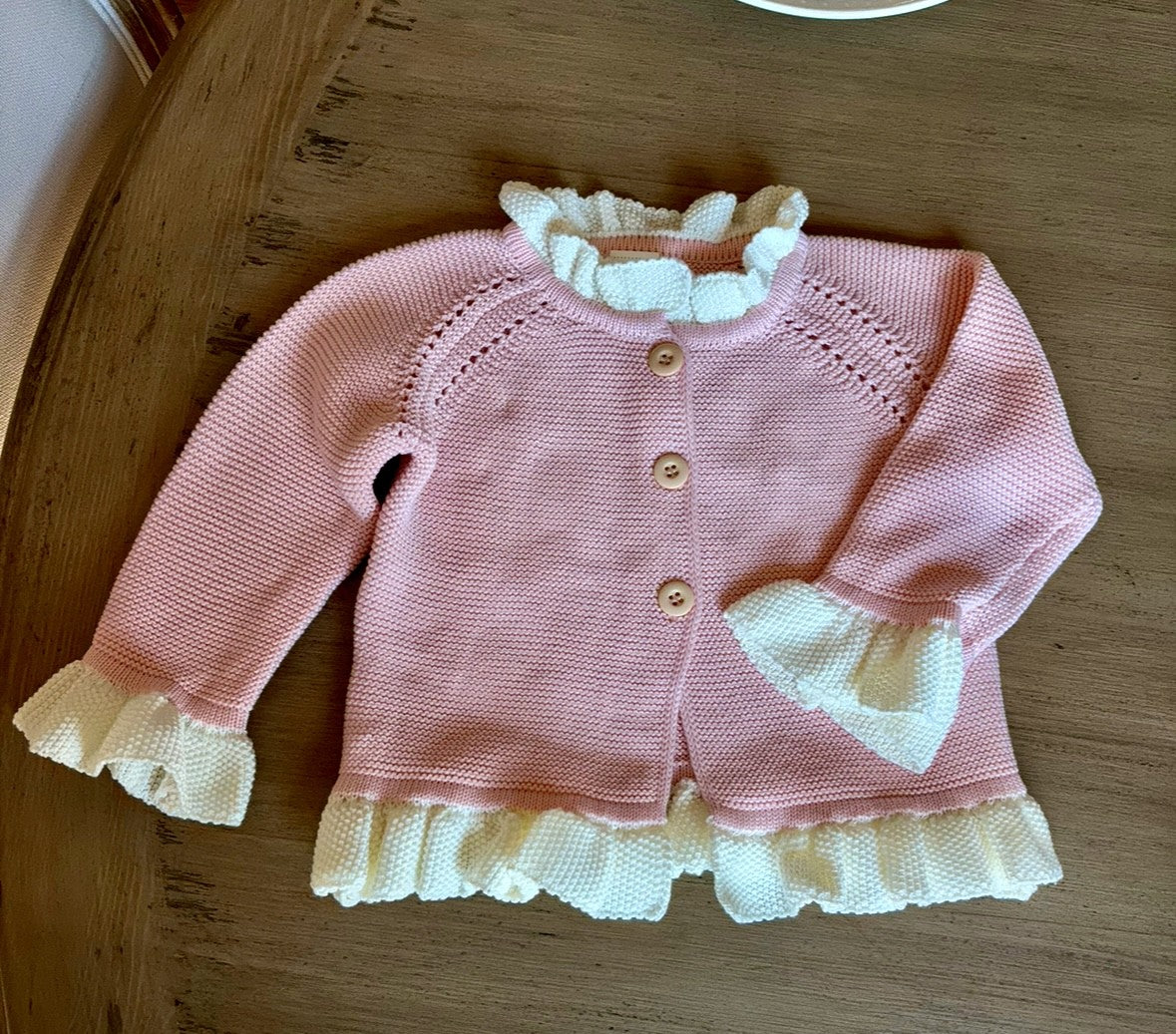 Adorable Baby Sweater with Accent Ruffles