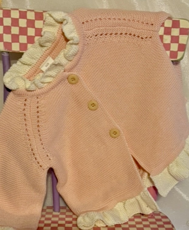 Adorable Baby Sweater with Accent Ruffles