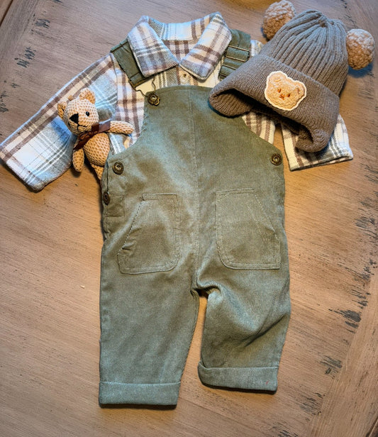 Baby Overalls With Matching Flannel Onsie