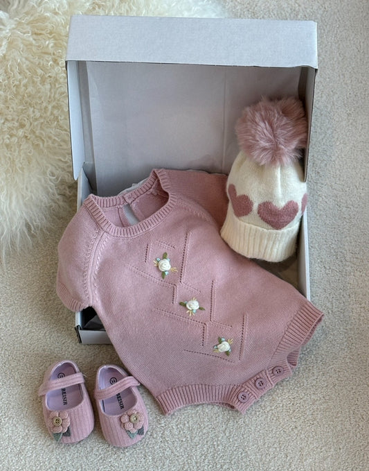 Baby Girl Gift Box/Knit Onesie