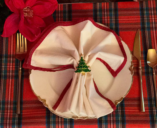 Christmas Tree Napkin Rings Set of 4