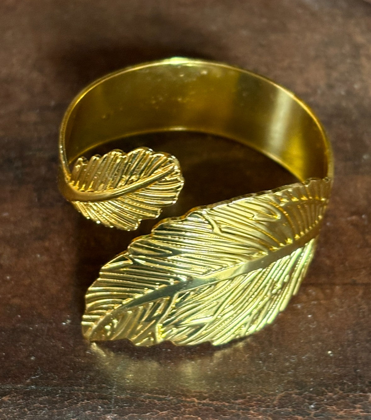 Gold Leaf Napkin Rings Set of 4