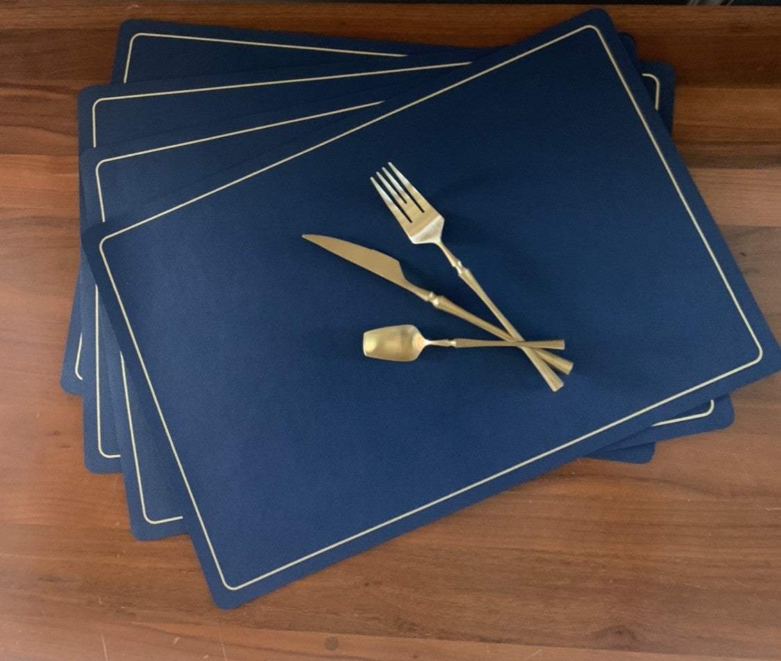 Navy Padded Placemats Set of 4