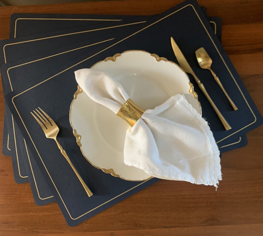 Navy Padded Placemats Set of 4