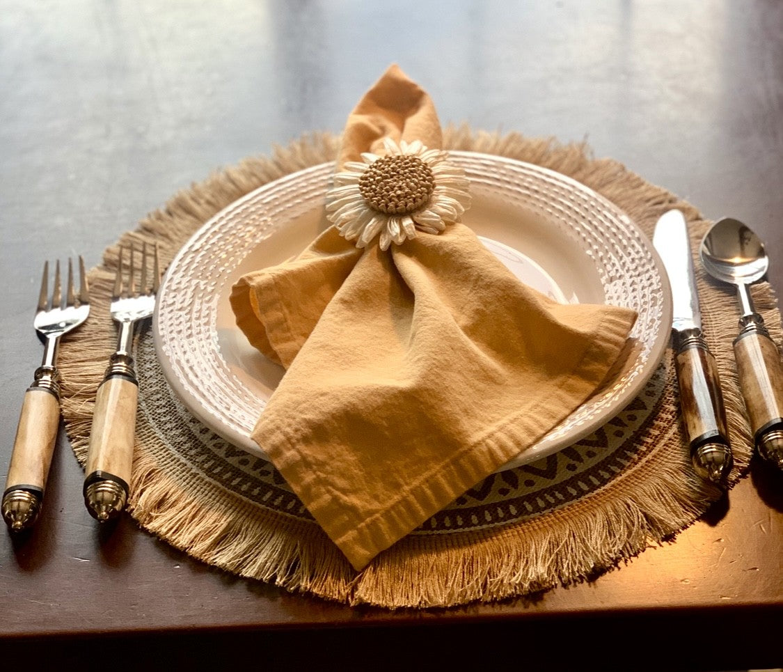 Jute Fringed Placemats Set of 4