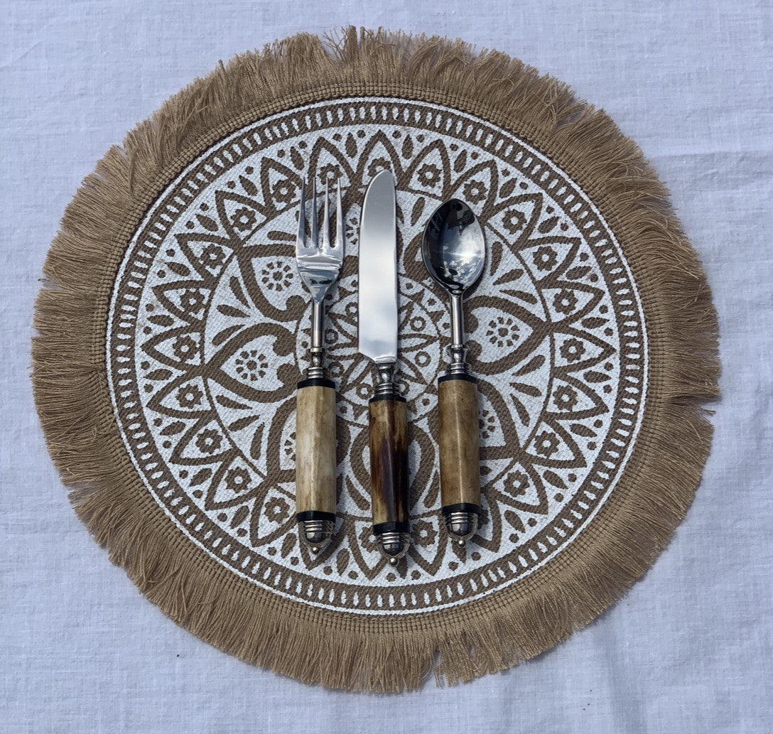 Jute Fringed Placemats Set of 4