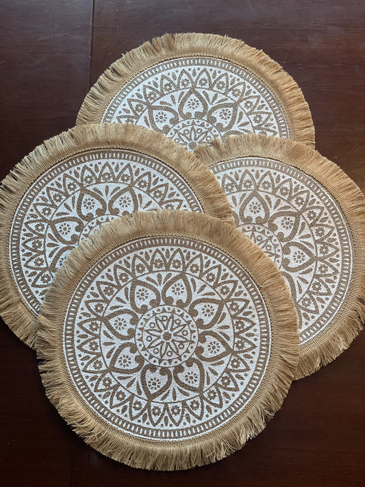 Jute Fringed Placemats Set of 4
