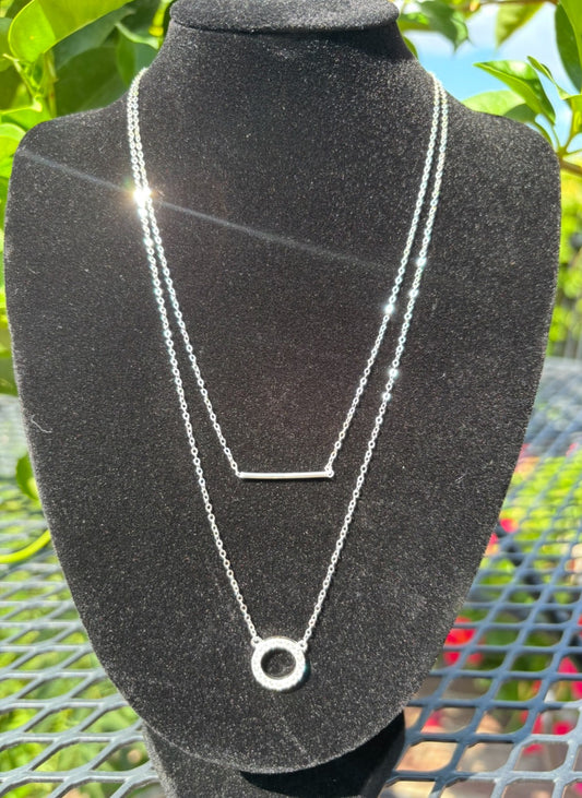 Sterling Silver Necklace With Zirconia Pendent