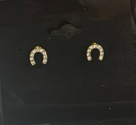 Horseshoe Shaped Zirconia Earrings